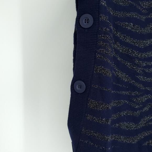 Stella & Dot Navy Zebra Side Button Sweater Small NWT - Picture 7 of 9